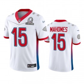 Miesten Kansas City Chiefs NFL Pelipaita Patrick Mahomes 15 Game Valkoinen 2022 AFC Pro Bowl